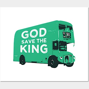 God save the King on a green London bus Posters and Art